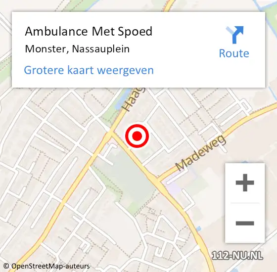 Locatie op kaart van de 112 melding: Ambulance Met Spoed Naar Monster, Nassauplein op 8 maart 2024 16:06