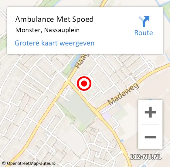 Locatie op kaart van de 112 melding: Ambulance Met Spoed Naar Monster, Nassauplein op 8 maart 2024 16:07