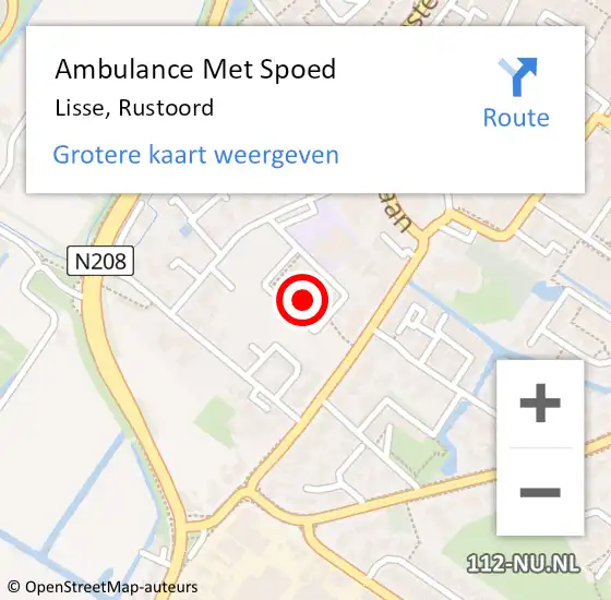 Locatie op kaart van de 112 melding: Ambulance Met Spoed Naar Lisse, Rustoord op 8 maart 2024 17:10