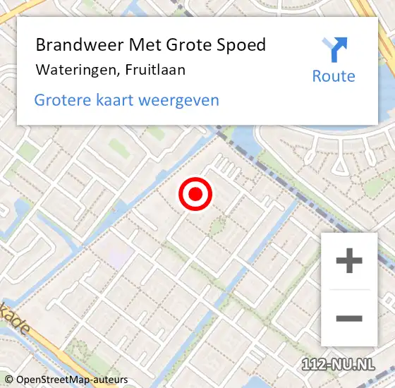 Locatie op kaart van de 112 melding: Brandweer Met Grote Spoed Naar Wateringen, Fruitlaan op 8 maart 2024 17:30