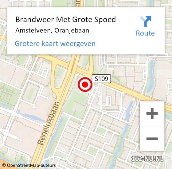 Locatie op kaart van de 112 melding: Brandweer Met Grote Spoed Naar Amstelveen, Oranjebaan op 8 maart 2024 18:22