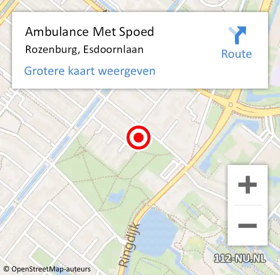 Locatie op kaart van de 112 melding: Ambulance Met Spoed Naar Rozenburg, Esdoornlaan op 8 maart 2024 18:45
