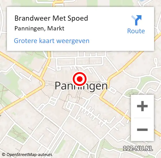 Locatie op kaart van de 112 melding: Brandweer Met Spoed Naar Panningen, Markt op 8 maart 2024 18:55