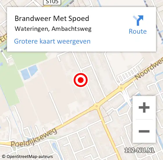 Locatie op kaart van de 112 melding: Brandweer Met Spoed Naar Wateringen, Ambachtsweg op 8 maart 2024 19:48