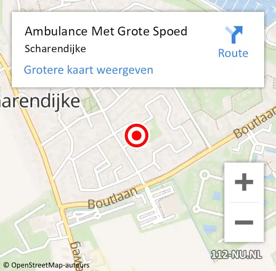 Locatie op kaart van de 112 melding: Ambulance Met Grote Spoed Naar Scharendijke op 8 maart 2024 20:23