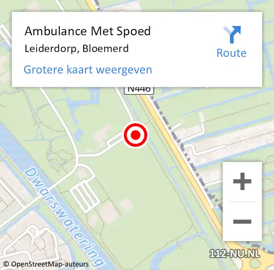 Locatie op kaart van de 112 melding: Ambulance Met Spoed Naar Leiderdorp, Bloemerd op 8 maart 2024 21:41