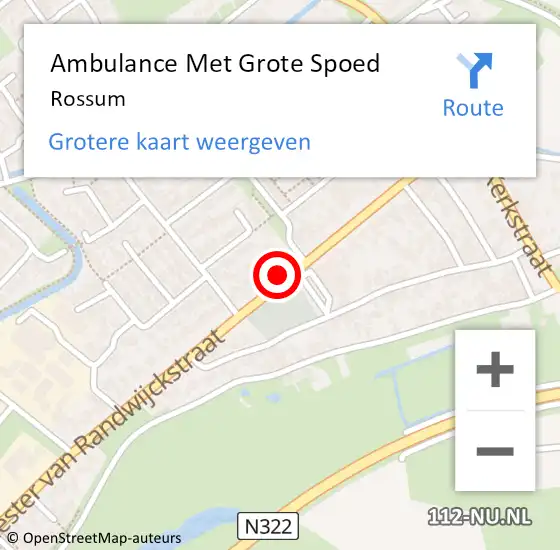 Locatie op kaart van de 112 melding: Ambulance Met Grote Spoed Naar Rossum op 8 maart 2024 22:29