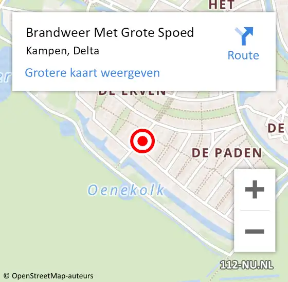 Locatie op kaart van de 112 melding: Brandweer Met Grote Spoed Naar Kampen, Delta op 8 maart 2024 22:34