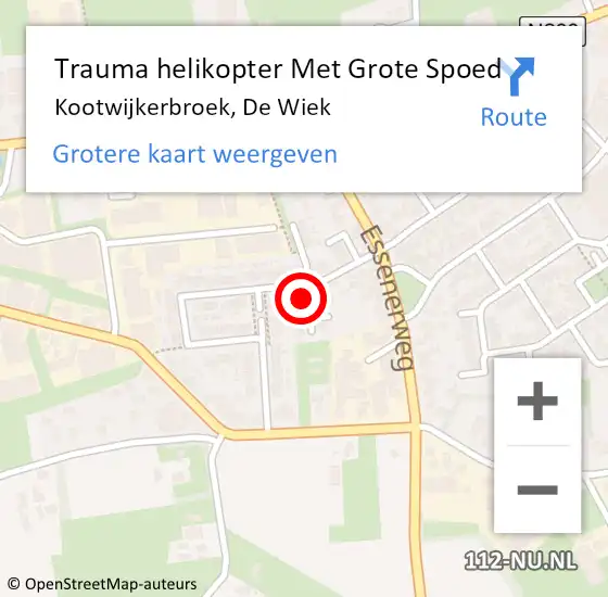 Locatie op kaart van de 112 melding: Trauma helikopter Met Grote Spoed Naar Kootwijkerbroek, De Wiek op 9 maart 2024 00:13