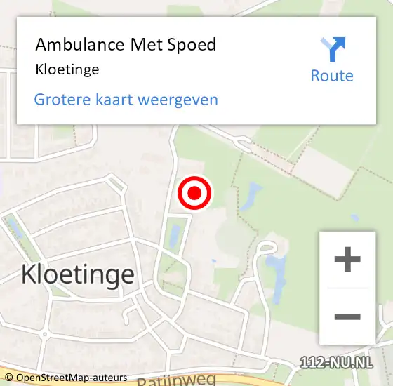 Locatie op kaart van de 112 melding: Ambulance Met Spoed Naar Kloetinge op 9 maart 2024 01:54