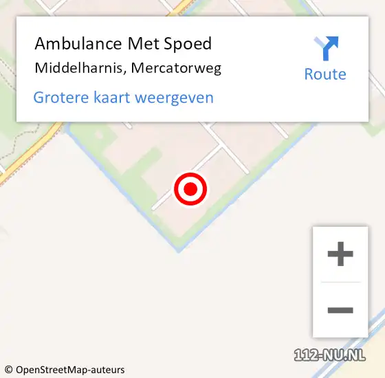 Locatie op kaart van de 112 melding: Ambulance Met Spoed Naar Middelharnis, Mercatorweg op 9 maart 2024 08:47