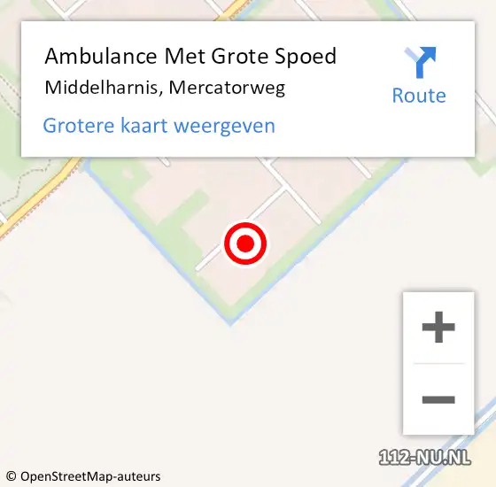 Locatie op kaart van de 112 melding: Ambulance Met Grote Spoed Naar Middelharnis, Mercatorweg op 9 maart 2024 08:51