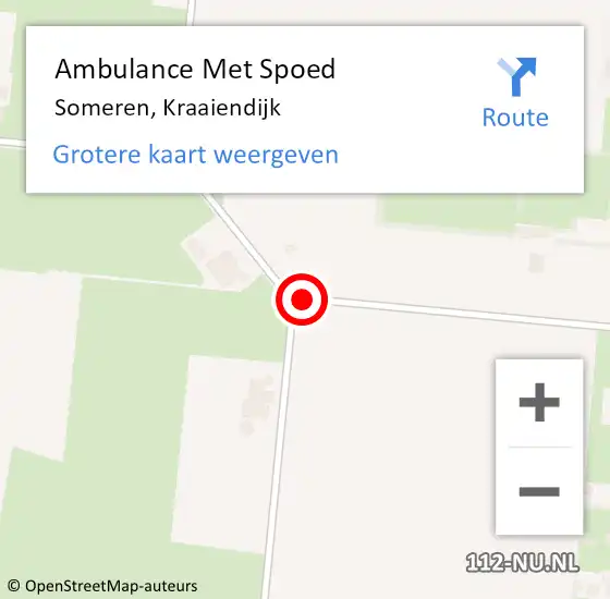 Locatie op kaart van de 112 melding: Ambulance Met Spoed Naar Someren, Kraaiendijk op 28 september 2014 15:17