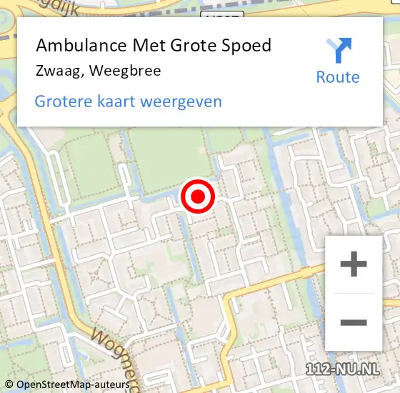 Locatie op kaart van de 112 melding: Ambulance Met Grote Spoed Naar Zwaag, Weegbree op 9 maart 2024 09:21