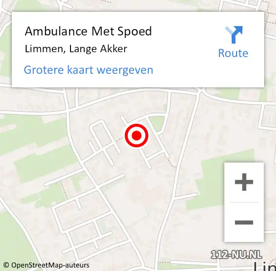 Locatie op kaart van de 112 melding: Ambulance Met Spoed Naar Limmen, Lange Akker op 9 maart 2024 09:45