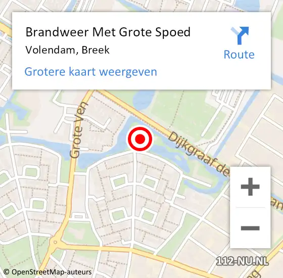 Locatie op kaart van de 112 melding: Brandweer Met Grote Spoed Naar Volendam, Breek op 28 september 2014 15:21