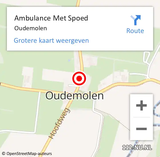 Locatie op kaart van de 112 melding: Ambulance Met Spoed Naar Oudemolen op 28 september 2014 15:34
