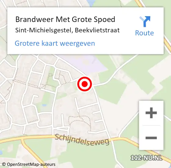 Locatie op kaart van de 112 melding: Brandweer Met Grote Spoed Naar Sint-Michielsgestel, Beekvlietstraat op 9 maart 2024 11:43
