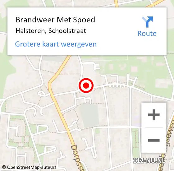 Locatie op kaart van de 112 melding: Brandweer Met Spoed Naar Halsteren, Schoolstraat op 9 maart 2024 11:44