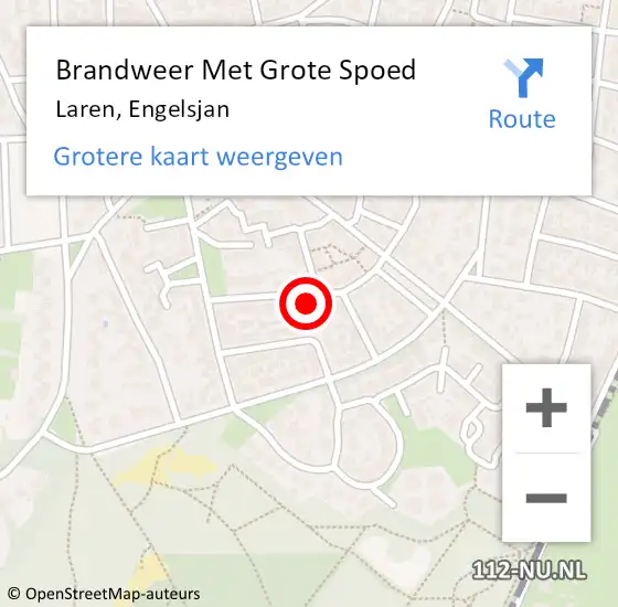 Locatie op kaart van de 112 melding: Brandweer Met Grote Spoed Naar Laren, Engelsjan op 9 maart 2024 12:08