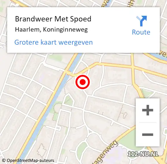 Locatie op kaart van de 112 melding: Brandweer Met Spoed Naar Haarlem, Koninginneweg op 9 maart 2024 12:32