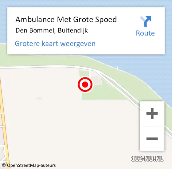 Locatie op kaart van de 112 melding: Ambulance Met Grote Spoed Naar Den Bommel, Buitendijk op 9 maart 2024 12:46