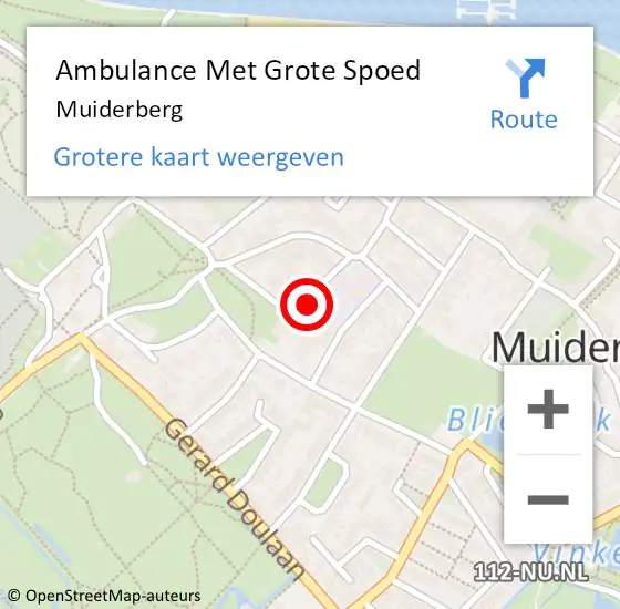 Locatie op kaart van de 112 melding: Ambulance Met Grote Spoed Naar Muiderberg op 9 maart 2024 12:56