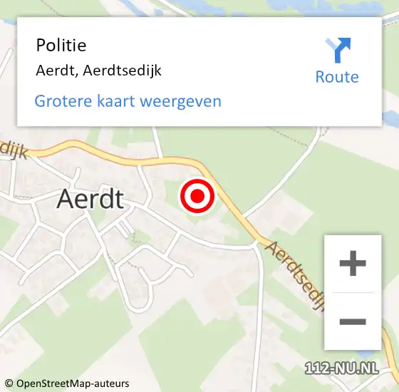 Locatie op kaart van de 112 melding: Politie Aerdt, Aerdtsedijk op 9 maart 2024 12:56