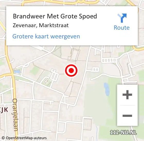 Locatie op kaart van de 112 melding: Brandweer Met Grote Spoed Naar Zevenaar, Marktstraat op 9 maart 2024 13:04