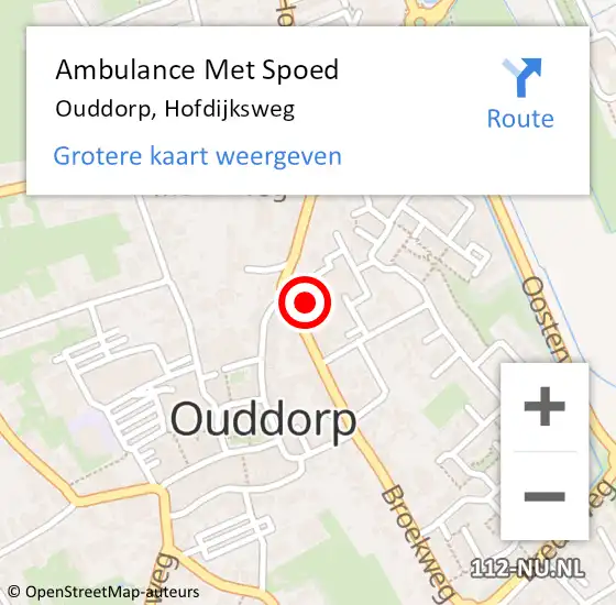 Locatie op kaart van de 112 melding: Ambulance Met Spoed Naar Ouddorp, Hofdijksweg op 9 maart 2024 13:20