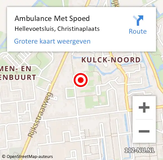 Locatie op kaart van de 112 melding: Ambulance Met Spoed Naar Hellevoetsluis, Christinaplaats op 9 maart 2024 13:21