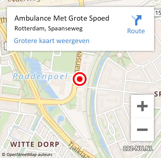Locatie op kaart van de 112 melding: Ambulance Met Grote Spoed Naar Rotterdam, Spaanseweg op 9 maart 2024 13:30