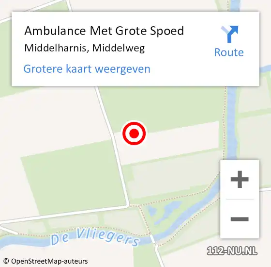 Locatie op kaart van de 112 melding: Ambulance Met Grote Spoed Naar Middelharnis, Middelweg op 9 maart 2024 13:52