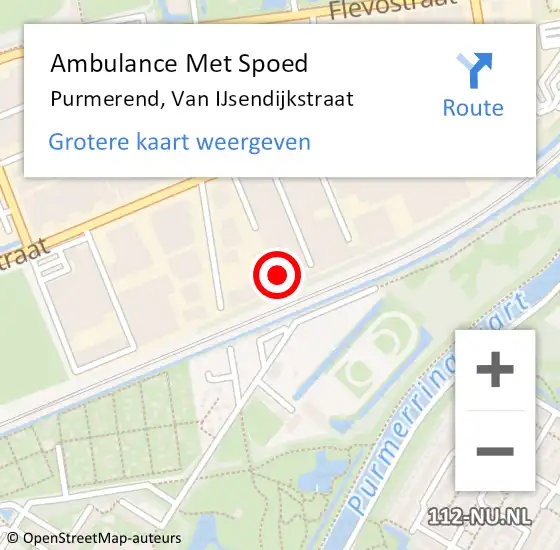 Locatie op kaart van de 112 melding: Ambulance Met Spoed Naar Purmerend, Van IJsendijkstraat op 9 maart 2024 13:54
