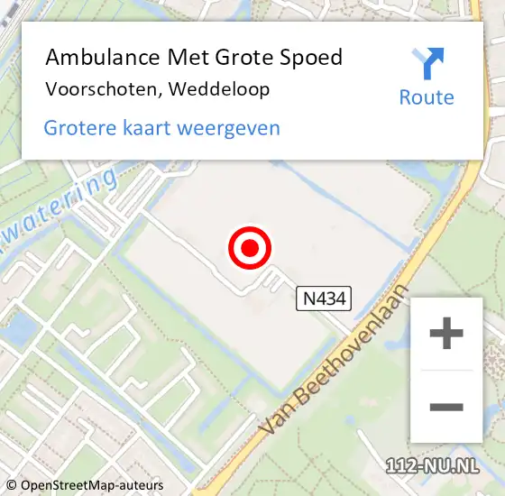 Locatie op kaart van de 112 melding: Ambulance Met Grote Spoed Naar Voorschoten, Weddeloop op 9 maart 2024 14:47