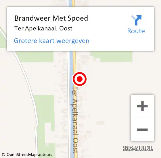 Locatie op kaart van de 112 melding: Brandweer Met Spoed Naar Ter Apelkanaal op 28 september 2014 16:02