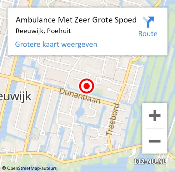 Locatie op kaart van de 112 melding: Ambulance Met Zeer Grote Spoed Naar Reeuwijk, Poelruit op 9 maart 2024 15:18