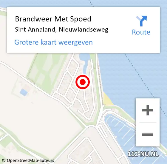 Locatie op kaart van de 112 melding: Brandweer Met Spoed Naar Sint Annaland, Nieuwlandseweg op 9 maart 2024 15:51