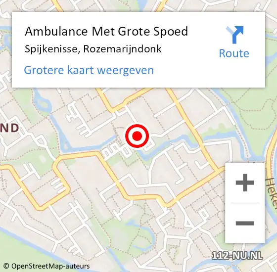 Locatie op kaart van de 112 melding: Ambulance Met Grote Spoed Naar Spijkenisse, Rozemarijndonk op 9 maart 2024 16:21