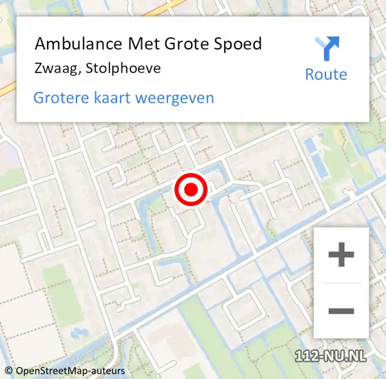 Locatie op kaart van de 112 melding: Ambulance Met Grote Spoed Naar Zwaag, Stolphoeve op 9 maart 2024 17:58