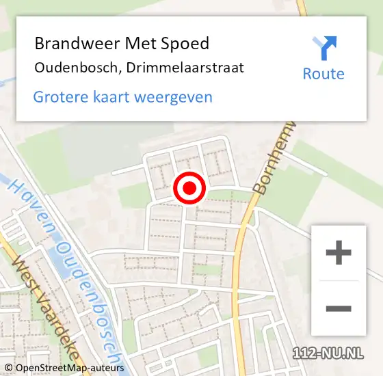 Locatie op kaart van de 112 melding: Brandweer Met Spoed Naar Oudenbosch, Drimmelaarstraat op 9 maart 2024 19:03