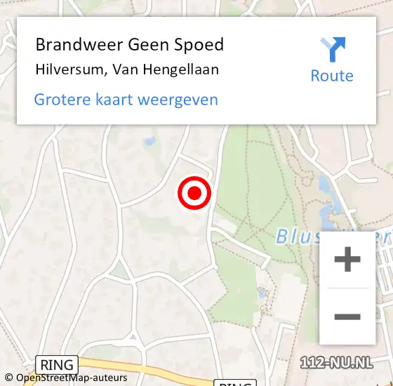 Locatie op kaart van de 112 melding: Brandweer Geen Spoed Naar Hilversum, Van Hengellaan op 9 maart 2024 19:56