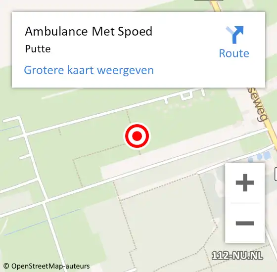 Locatie op kaart van de 112 melding: Ambulance Met Spoed Naar Putte op 9 maart 2024 20:14