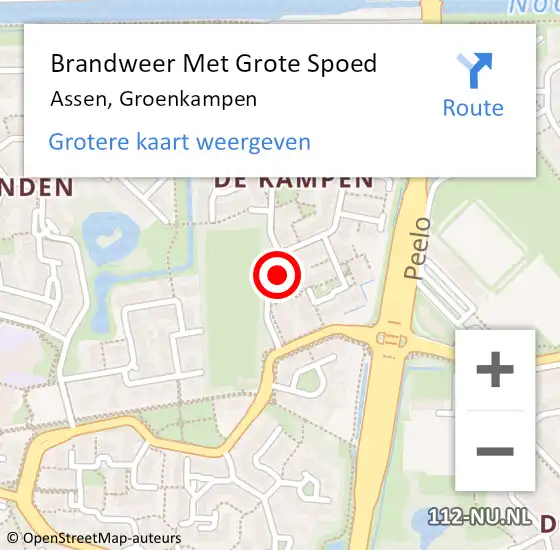 Locatie op kaart van de 112 melding: Brandweer Met Grote Spoed Naar Assen, Groenkampen op 28 september 2014 16:23