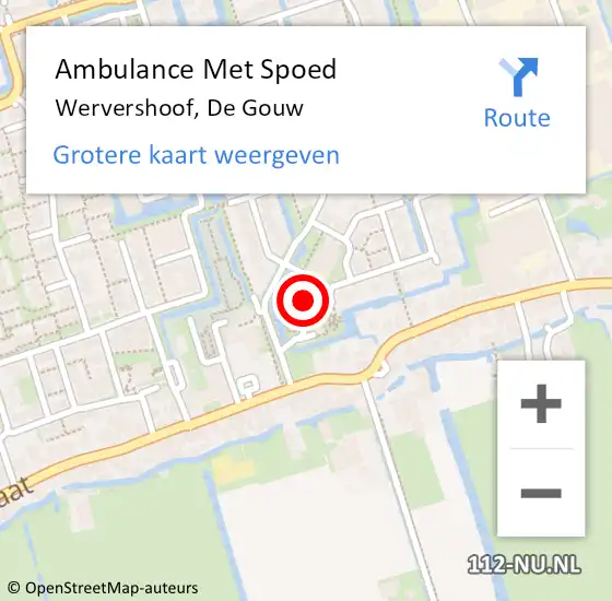 Locatie op kaart van de 112 melding: Ambulance Met Spoed Naar Wervershoof, De Gouw op 9 maart 2024 20:29