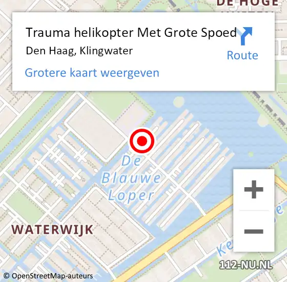 Locatie op kaart van de 112 melding: Trauma helikopter Met Grote Spoed Naar Den Haag, Klingwater op 9 maart 2024 20:42