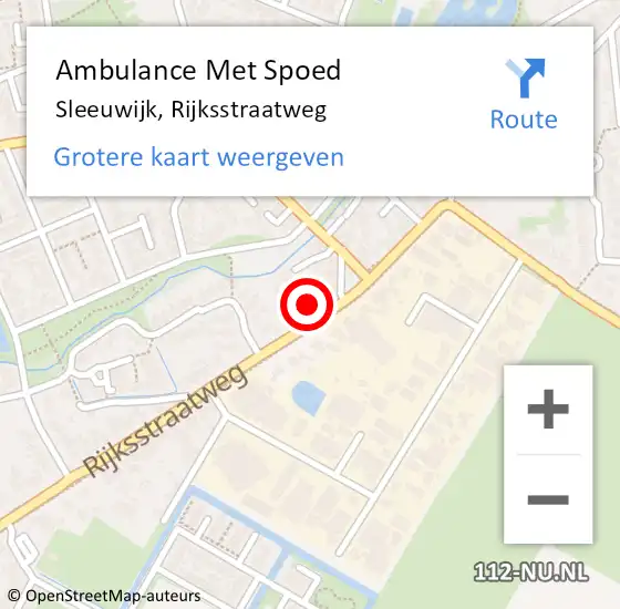 Locatie op kaart van de 112 melding: Ambulance Met Spoed Naar Sleeuwijk, Rijksstraatweg op 9 maart 2024 21:22