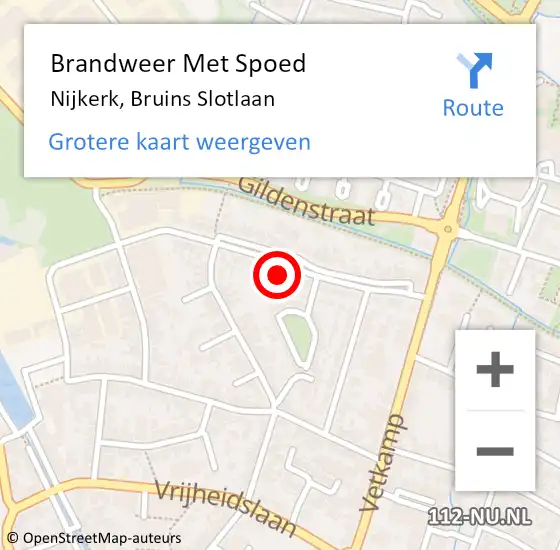 Locatie op kaart van de 112 melding: Brandweer Met Spoed Naar Nijkerk, Bruins Slotlaan op 9 maart 2024 22:19