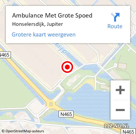 Locatie op kaart van de 112 melding: Ambulance Met Grote Spoed Naar Honselersdijk, Jupiter op 9 maart 2024 22:48