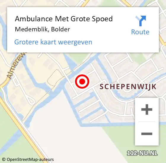 Locatie op kaart van de 112 melding: Ambulance Met Grote Spoed Naar Medemblik, Bolder op 9 maart 2024 23:43